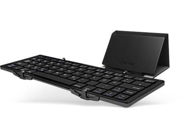 InLine 55375 mobile device keyboard QWERTZ German Bluetooth Black – image 1