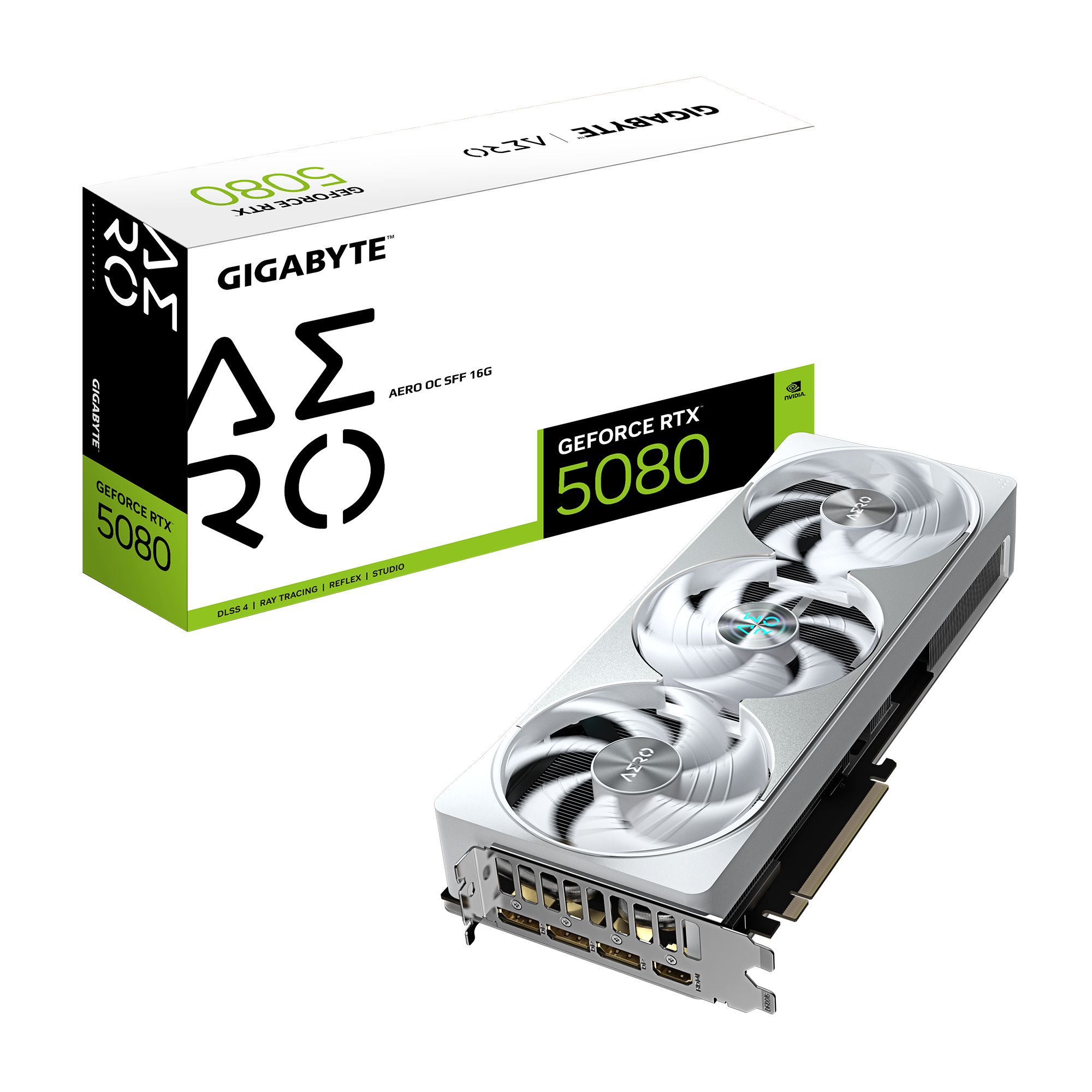 GIGABYTE GeForce RTX 5080 AERO OC SFF 16G Scheda Grafica - 16GB GDDR7 256 bit PCI-E 5.0 2730MHz Core Clock 3 x DisplayPort 1 x
