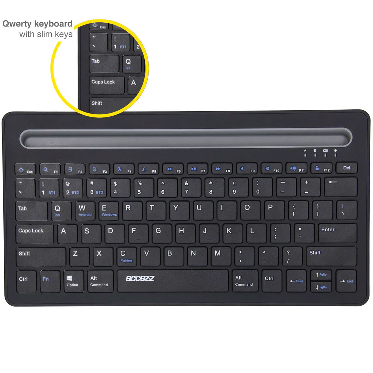 Accezz SH00045448 mobile device keyboard QWERTY Bluetooth Black – image 3