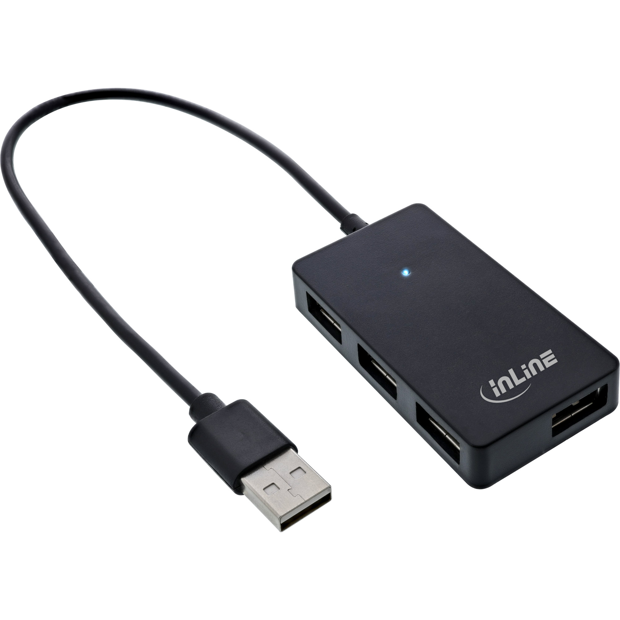 InLine USB 2.0 4-Port Hub, Type-A male to 4x Type-A female, black – image 1