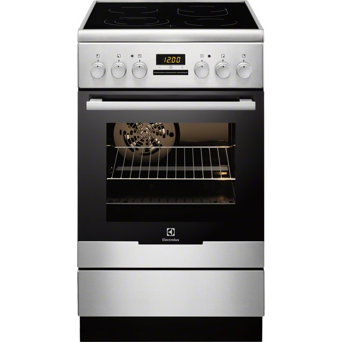 Electrolux EKC54552OX Freestanding cooker Electric Ceramic hob Black, Stainless steel