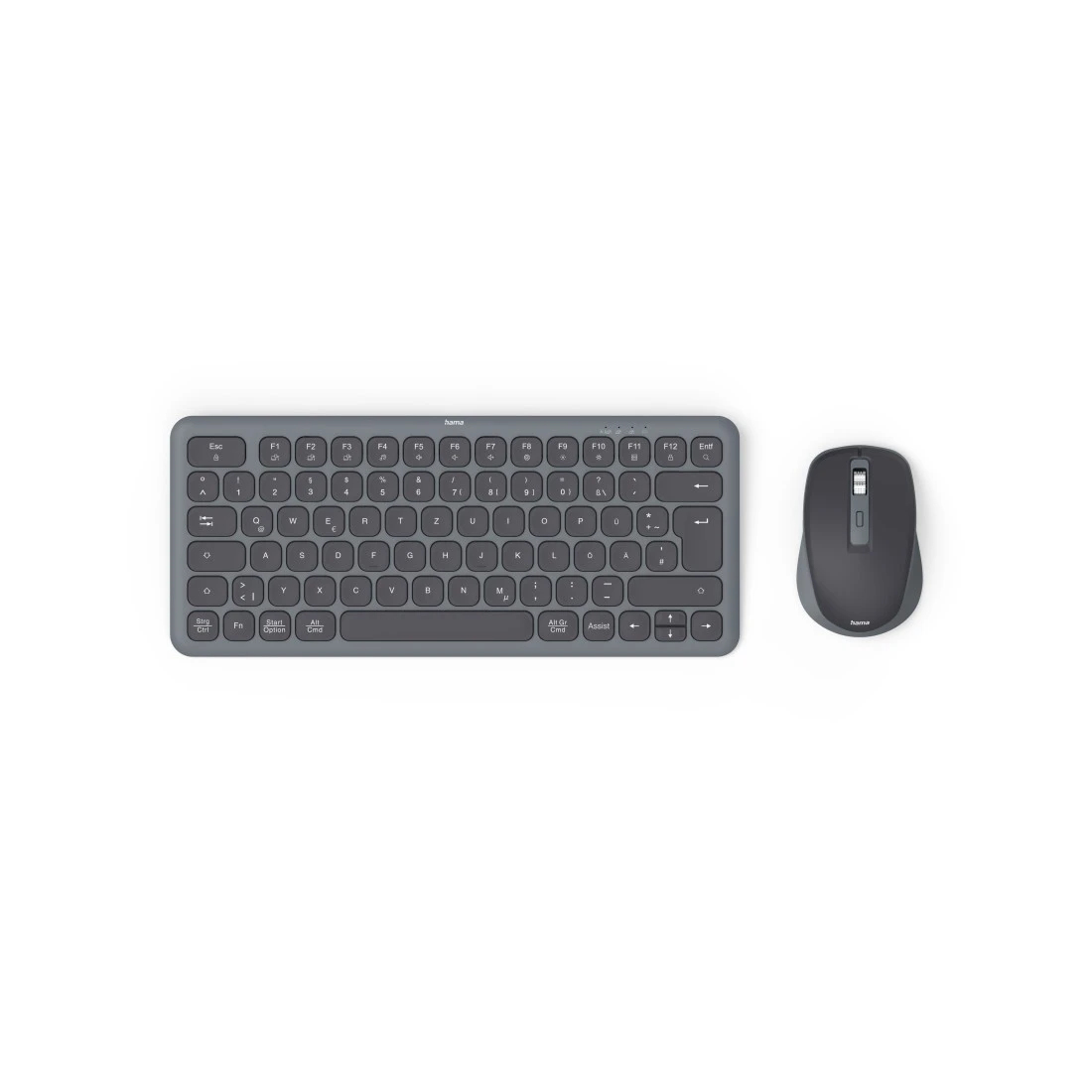 Hama WKM-500 keyboard Mouse included Home/Office RF Wireless + Bluetooth QWERTZ German Black