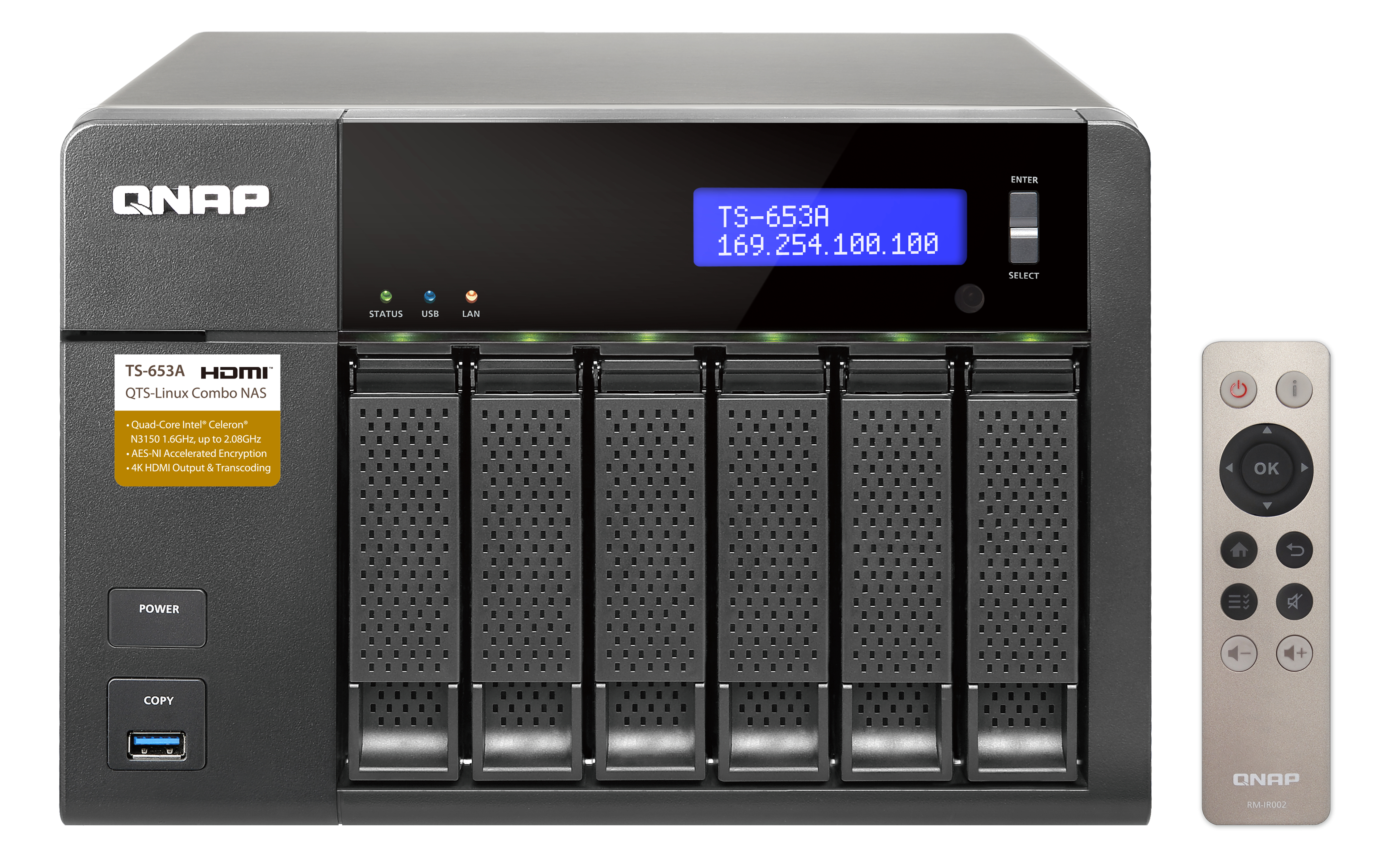 صورة QNAP TS-653A NAS Tower Intel Celeron N3150 1.6 GHz 4GB DDR3L