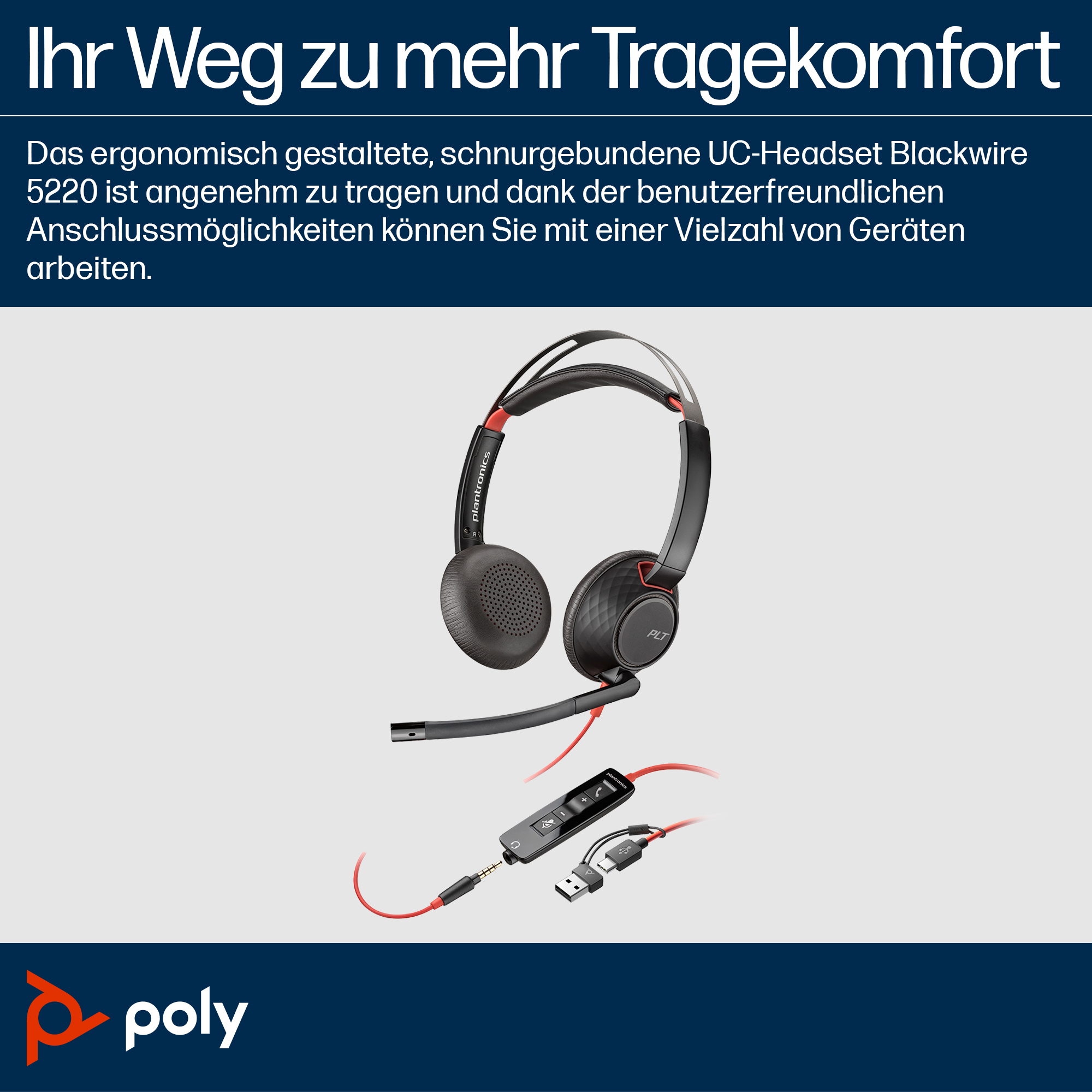 Poly Blackwire 5220        Stereo      Teams USB-C/A/3,5mm bulk