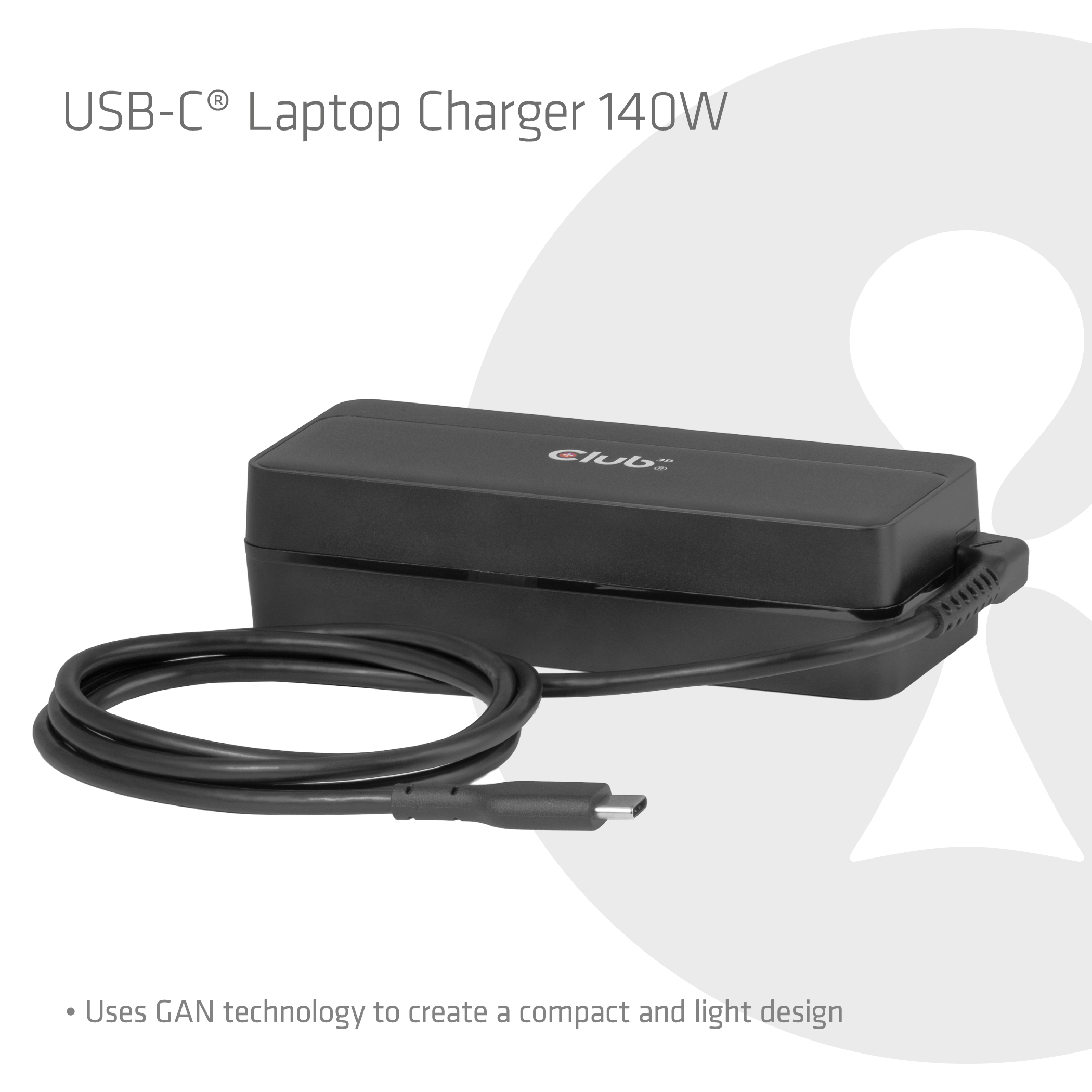 Club3D Laptop-Ladegerät USB-C             PD3.1 140W, GaN retail