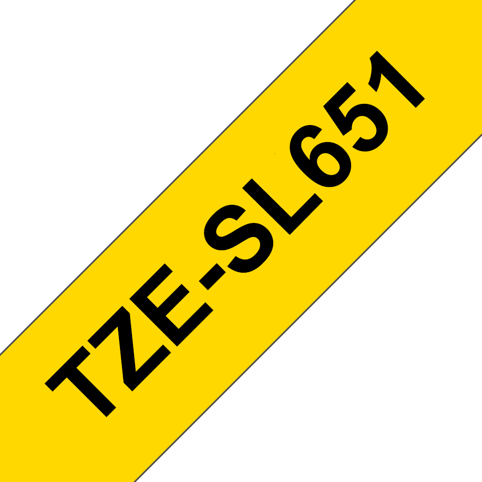 Brother TZe-SL651 Black on Yellow Self-Laminating Label Tape 24mm x 8m for Cable ID TZESL651