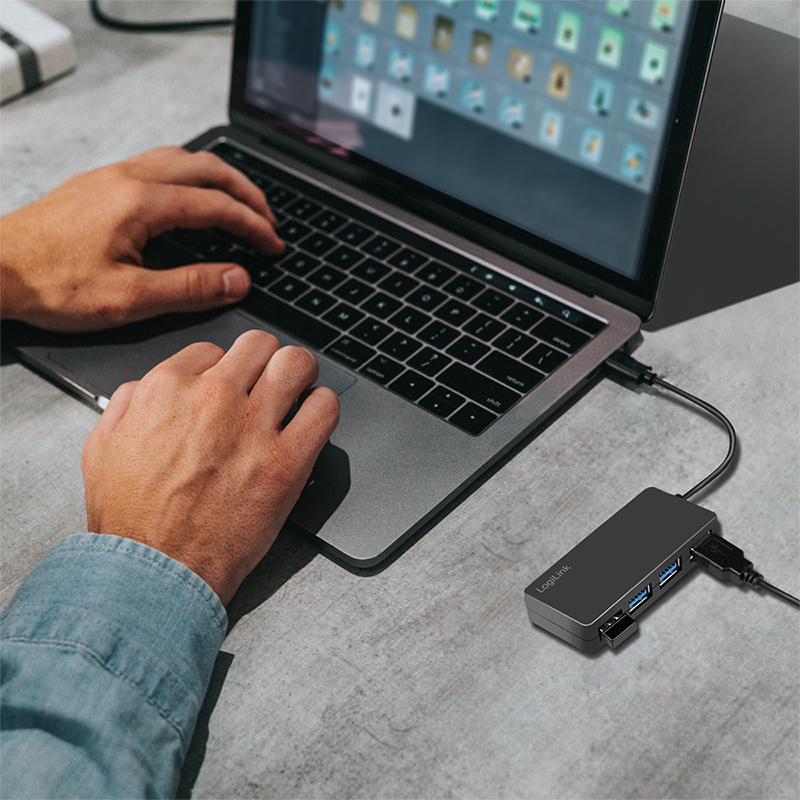 LogiLink USB 3.2 Gen1, 4-port hub, black – image 4