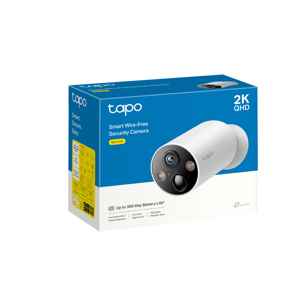 TP-Link Tapo C425 4-Pack Balle (forme) Caméra de sécurité IP Extérieure 2560 x 1440 pixels Plafond/mur