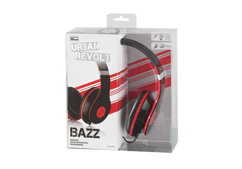 Trust Bazz Headset Wired Head-band Calls/Music Black, Red – image 3