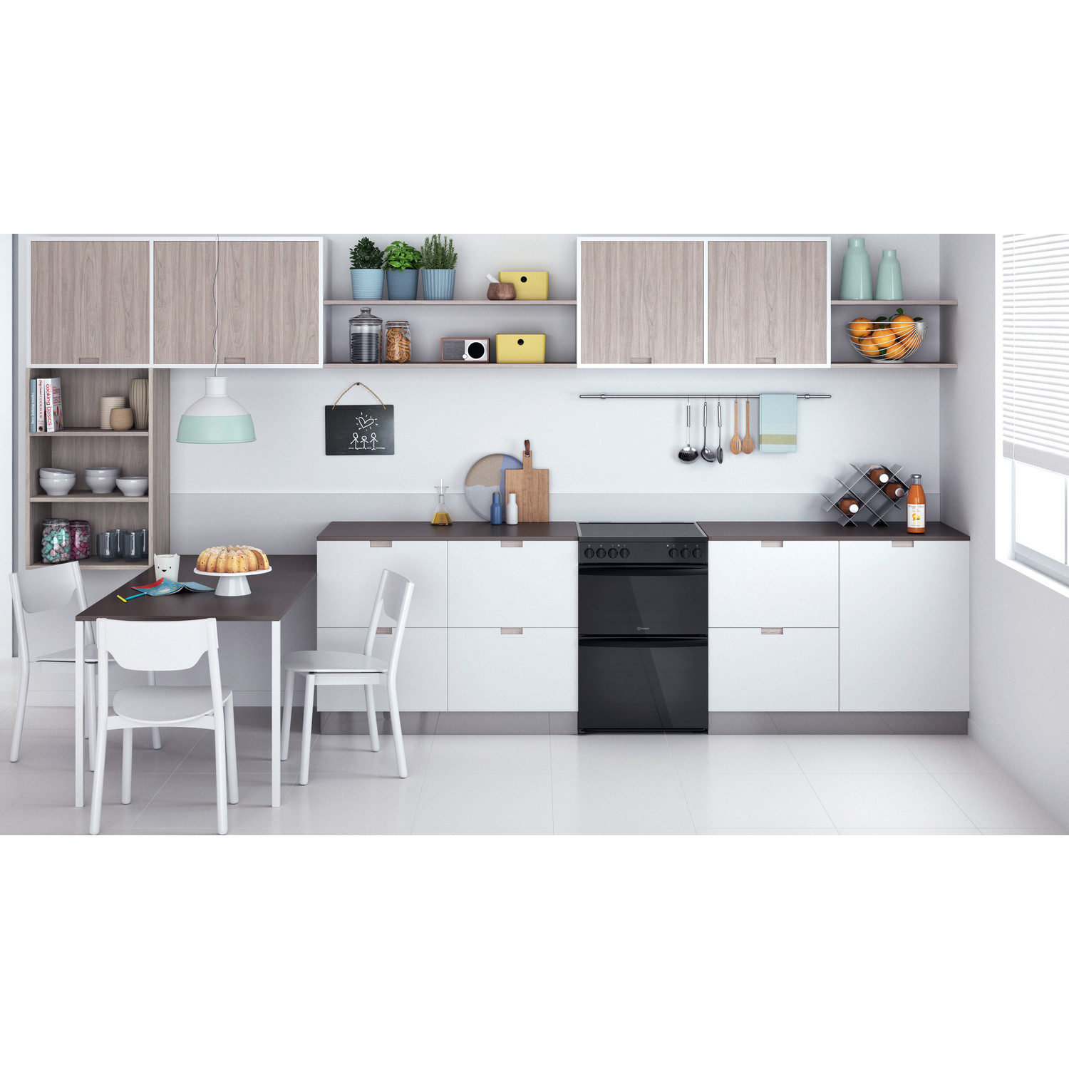 Indesit ID67V9KMB/UK cooker Freestanding cooker Electric Ceramic hob Black – image 9