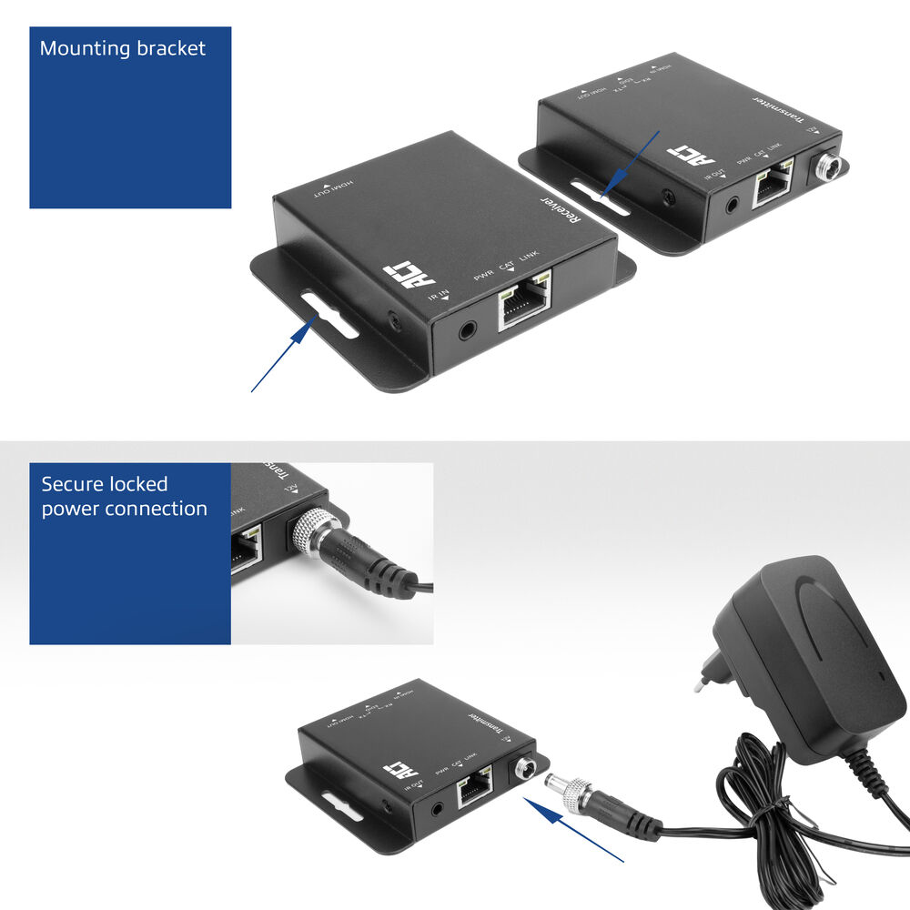 ACT 4K HDMI 1.4 extender set over CAT6 UTP with IR support, 40 meters – image 7