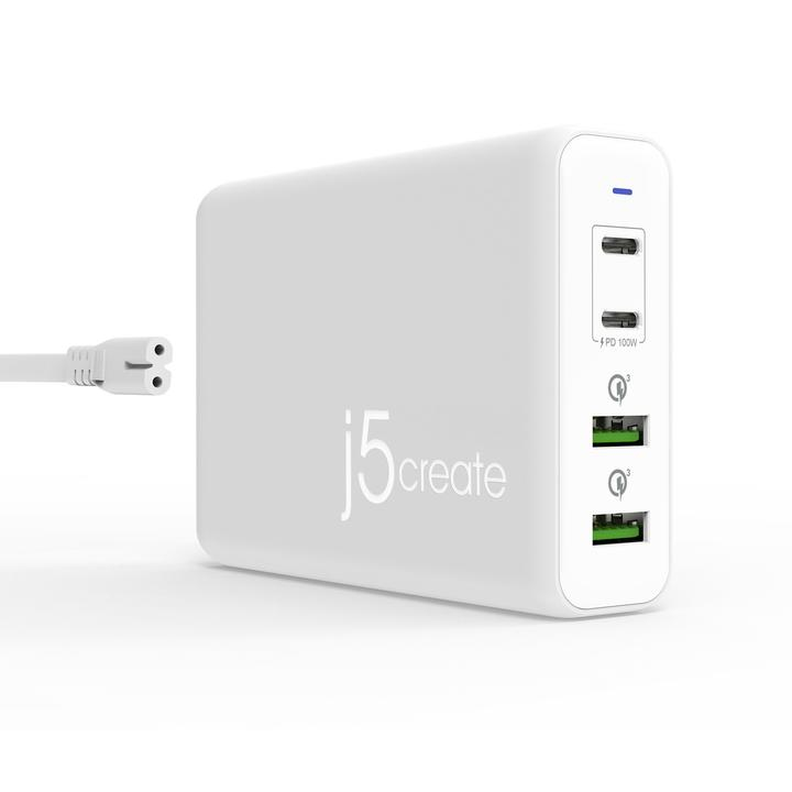j5create JUP44100 mobile device charger Universal White USB Fast charging Indoor