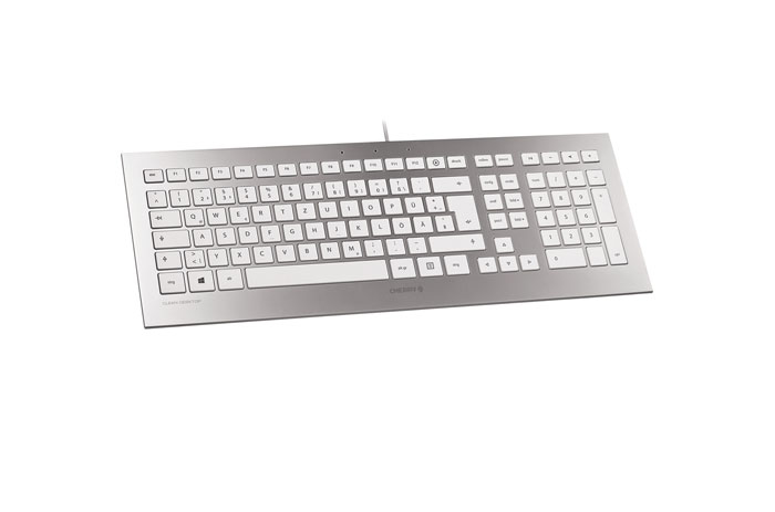 Cherry Strait keyboard Universal USB QWERTZ German Silver, White – image 5