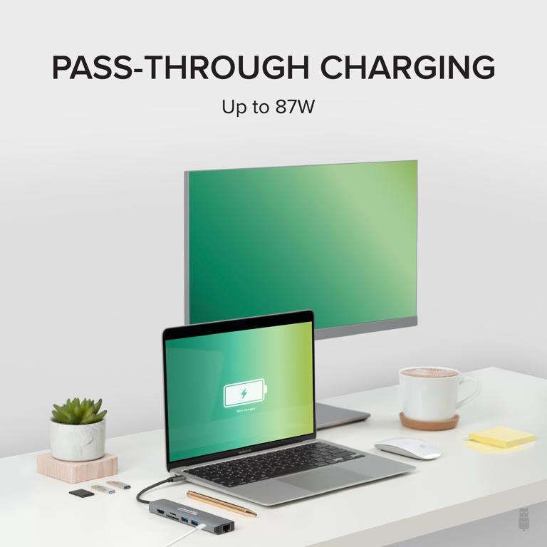 Plugable Technologies 7-in-1 USB C Hub Multiport Adapter with Ethernet Driverless Compatibility with Mac, Windows, iPhone 15, Chromebook, USB4, Thunderbolt, 100 – image 4