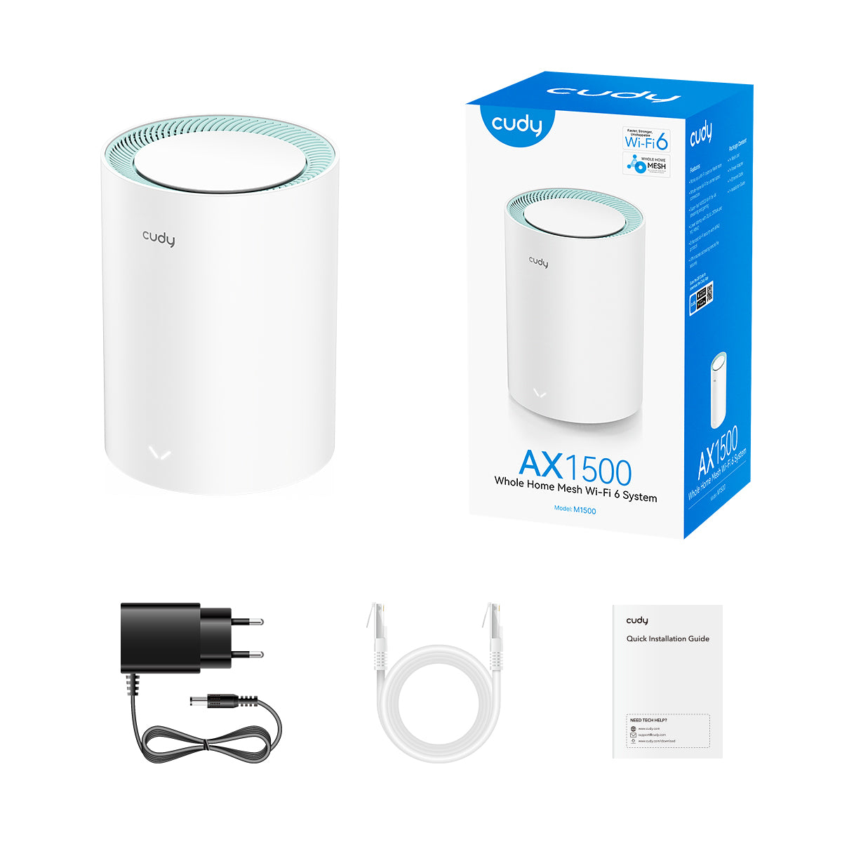 Cudy AX1500 Gigabit Mesh Wi-Fi 6 System, M1500 1-PACK 1.0 – image 2