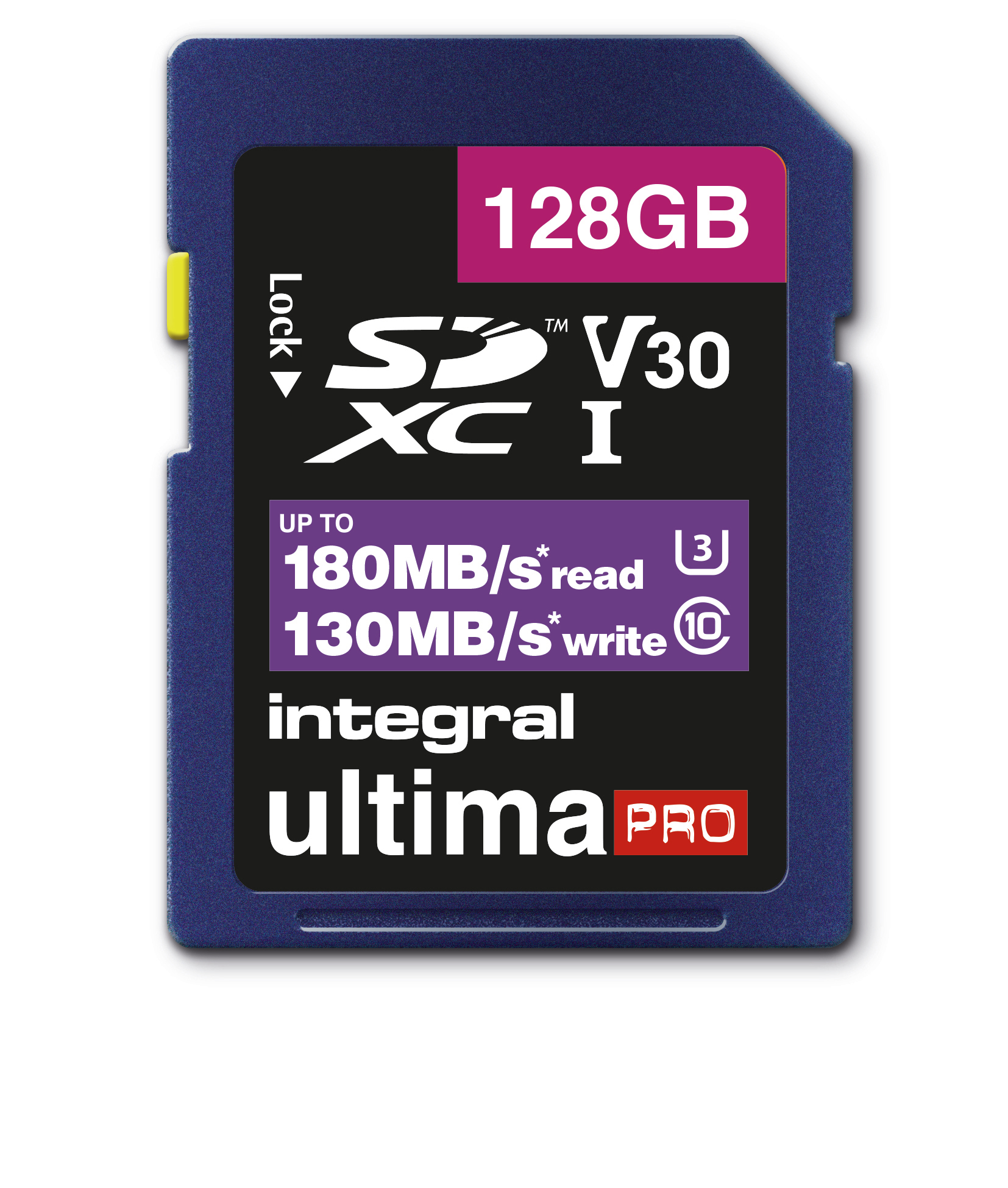 Integral 128GB SD CARD SDXC UHS-1 U3 CL10 V30 8K UP TO 180MBS READ 130MBS WRITE