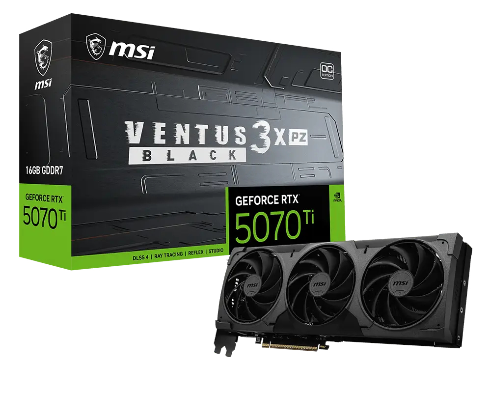 GeForce RTX 5070 Ti 16G VENTUS 3X PZ OC BLACK