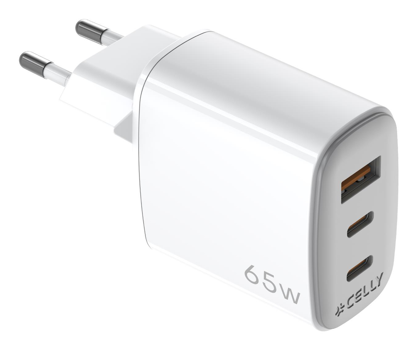 Celly UPTC1USB2USBC65 Caricabatterie per dispositivi mobili Smartphone, Tablet, Telefono Bianco USB Interno