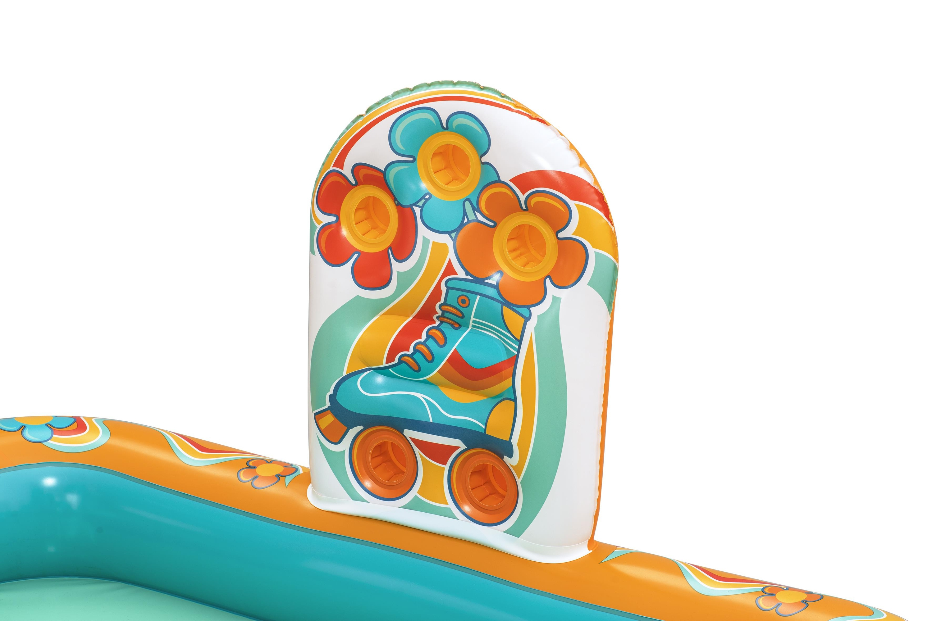 صورة مركز لعب قابل للنفخ وحوض سباحة للأطفال Retro Groove، 1.93 متر × 1.52 متر × 0.74 متر