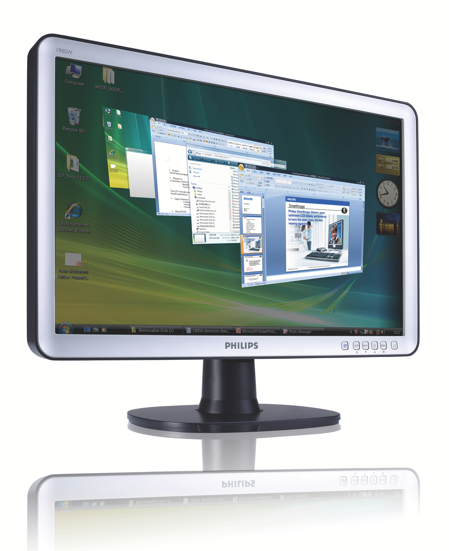Philips K/Pack LCD 19.1" wide 190SW8FS + Power2Go Emergency phone charger SCE2110/10