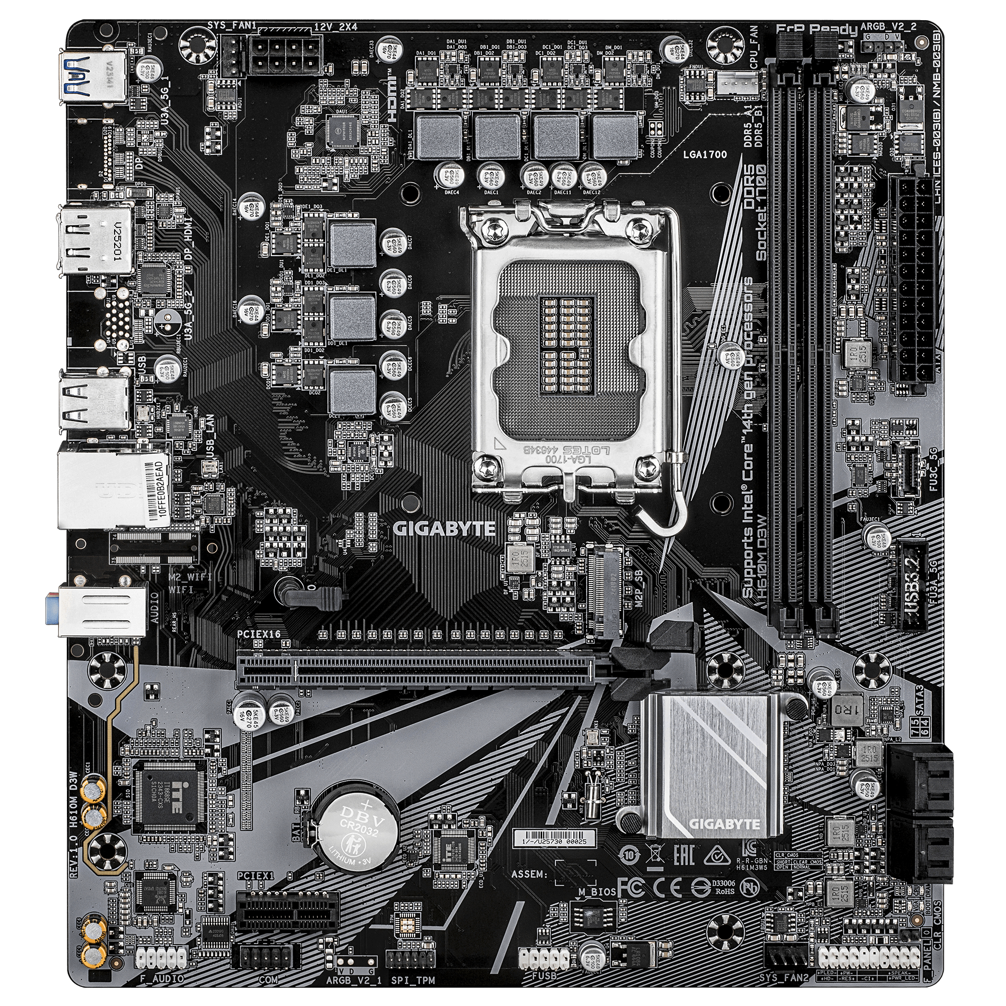 Gigabyte H610M D3W               (H610,S1700,mATX,DDR5