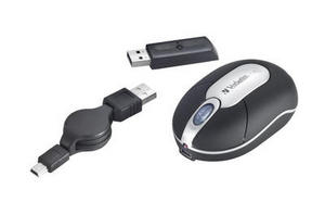 Verbatim Wireless Optical Travel Mouse + Store Away Receiver – image 1