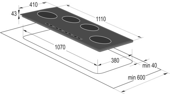 Gorenje IT1141AC hob Black Built-in Zone induction hob 4 zone(s) – image 2