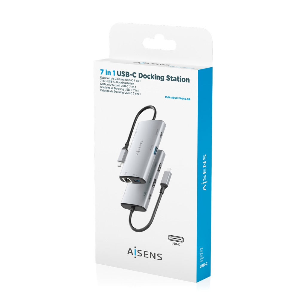 AISENS ASUC-7P049-GR laptop dock/port replicator Wired USB 3.2 Gen 1 (3.1 Gen 1) Type-C Grey – image 7