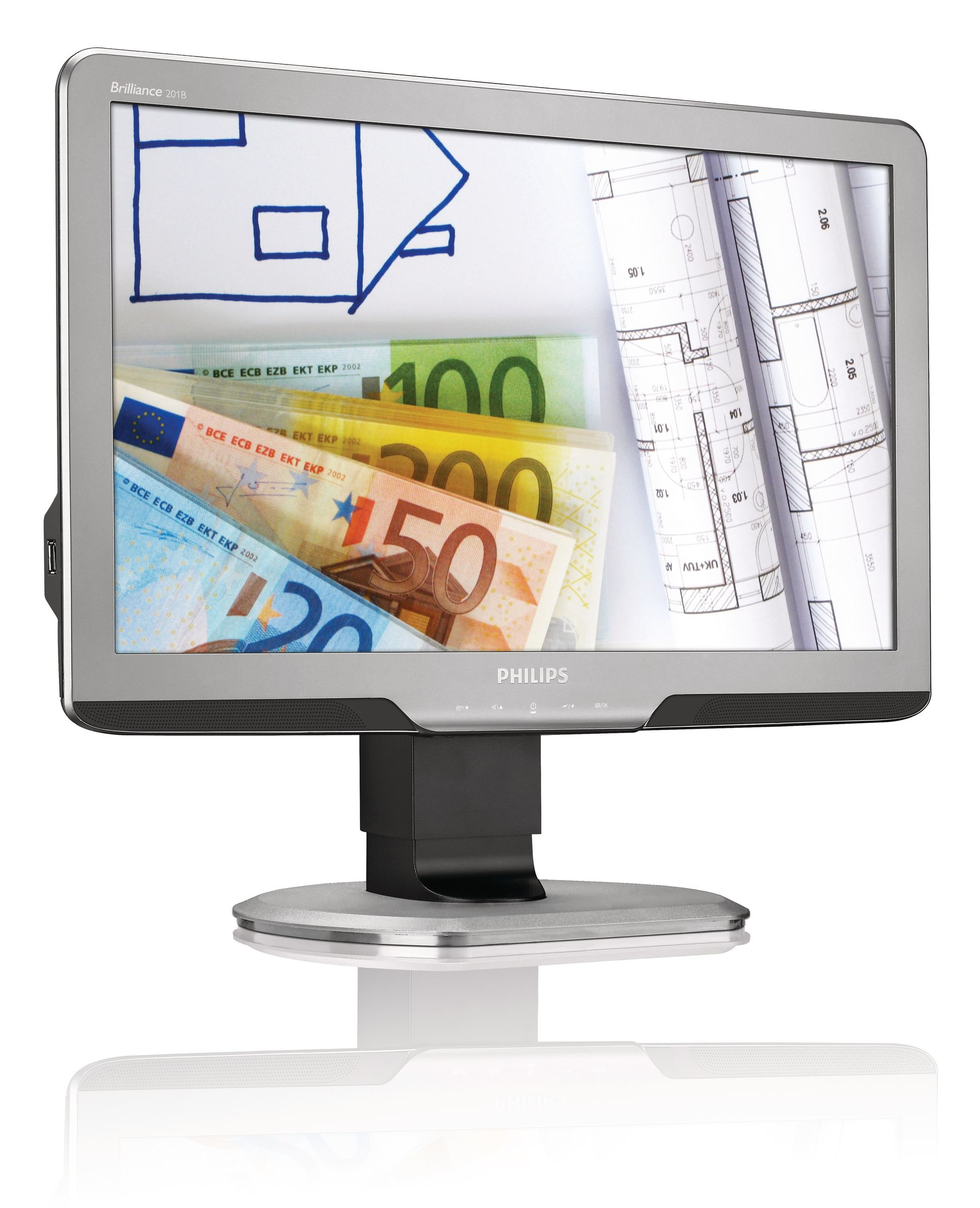 Philips Brilliance LCD monitor with Ergo base, USB, Audio 201B2CS/00