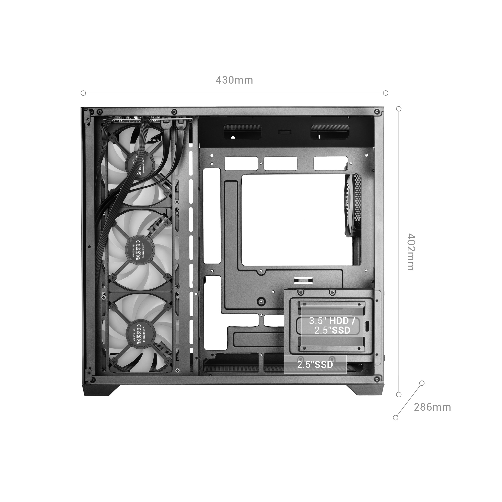 Mars Gaming MCV5 computer case Midi Tower Black – image 8