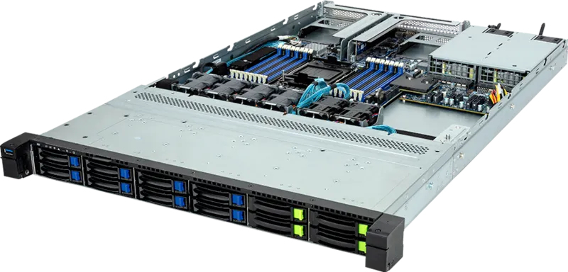 GIGABYTE R163-S32-AAH2 LGA 4677 (Socket E) Rack (1U) Black, Steel