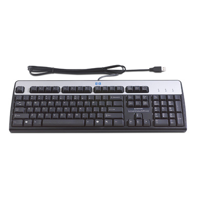 HP 435382-B31 keyboard USB QWERTY English Black, Silver