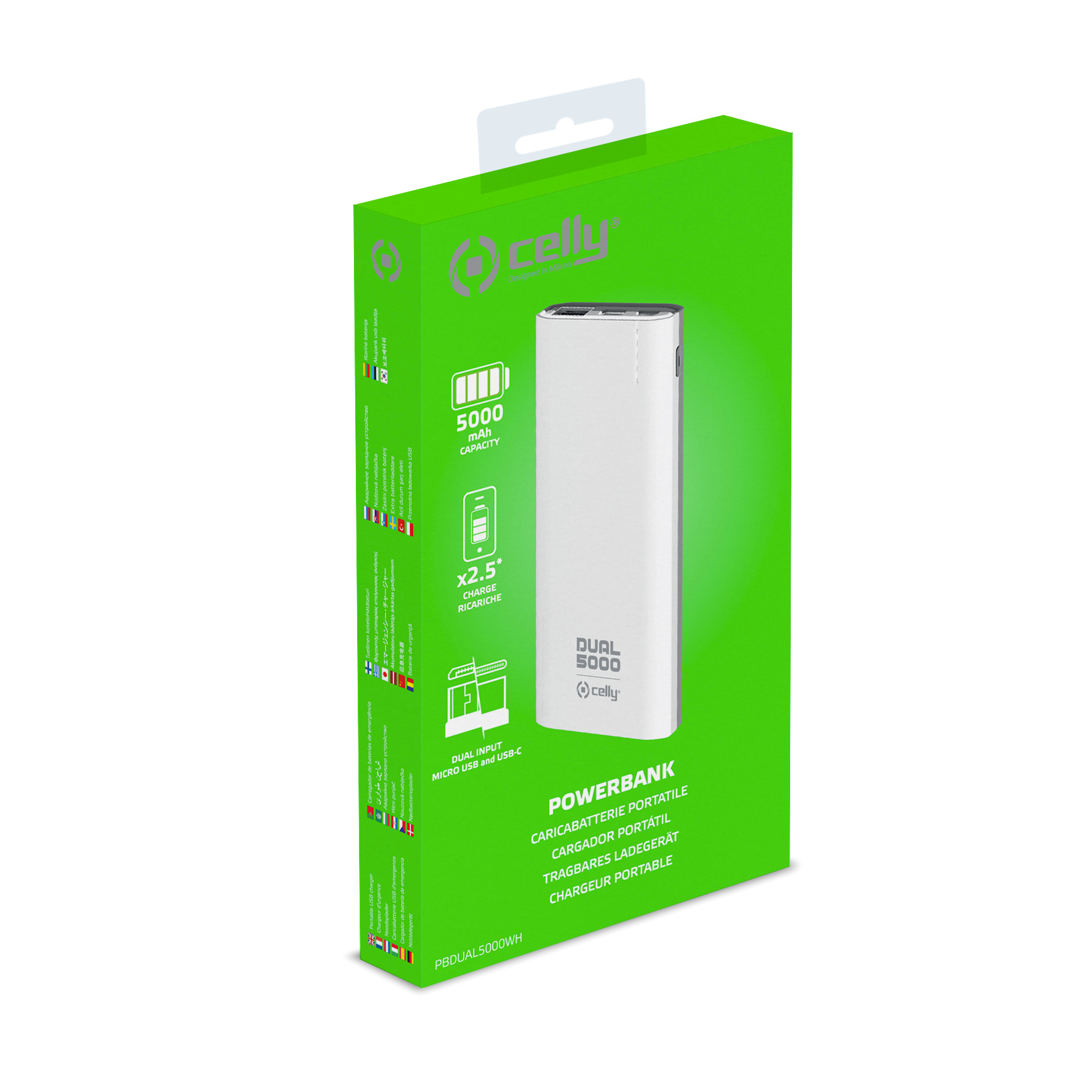 Celly PBDUAL5000WH power bank Lithium Polymer (LiPo) – image 3