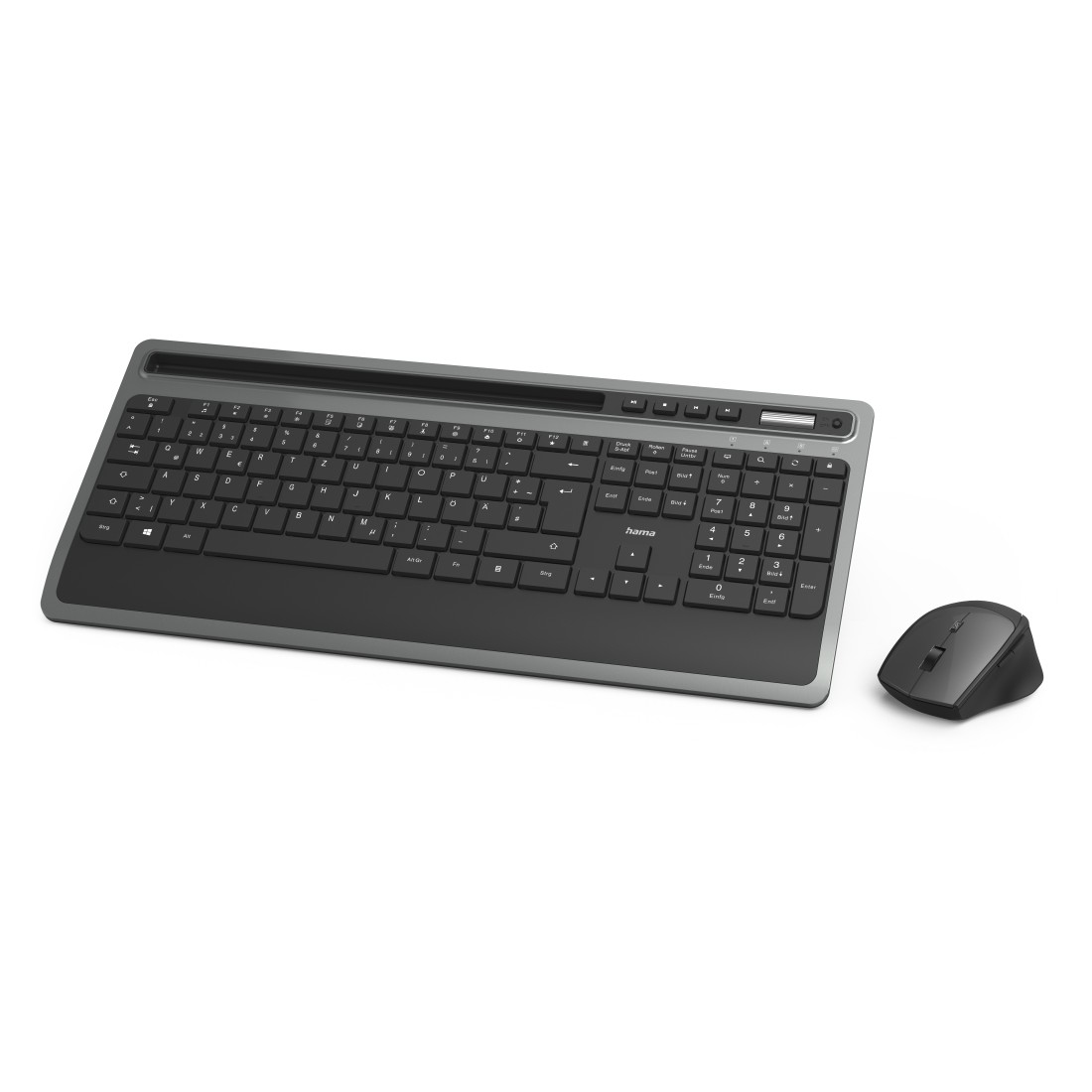 Hama KMW-600 keyboard Mouse included Office RF Wireless QWERTZ German Anthracite, Black