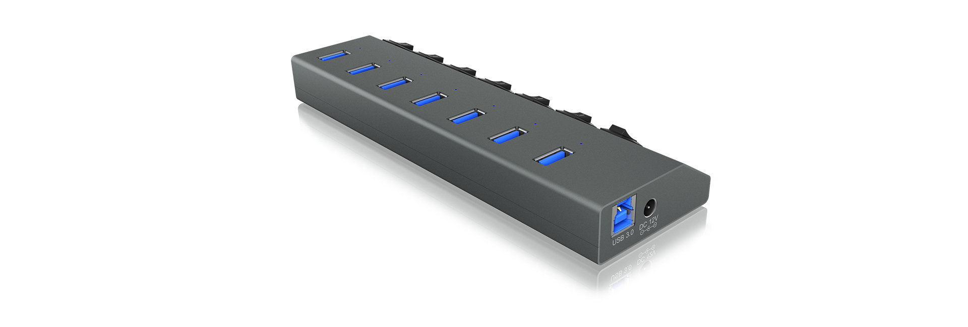 ICY BOX IB-HUB1701-U3 USB 3.2 Gen 1 (3.1 Gen 1) Type-B 5000 Mbit/s Anthracite – image 4