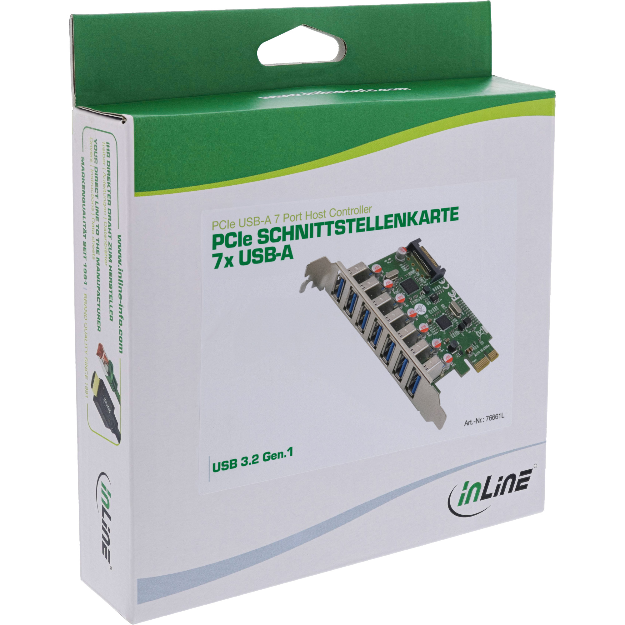 InLine USB-A 3.2 Gen.1 7 Port Host Controller PCIe, SATA Power – image 6