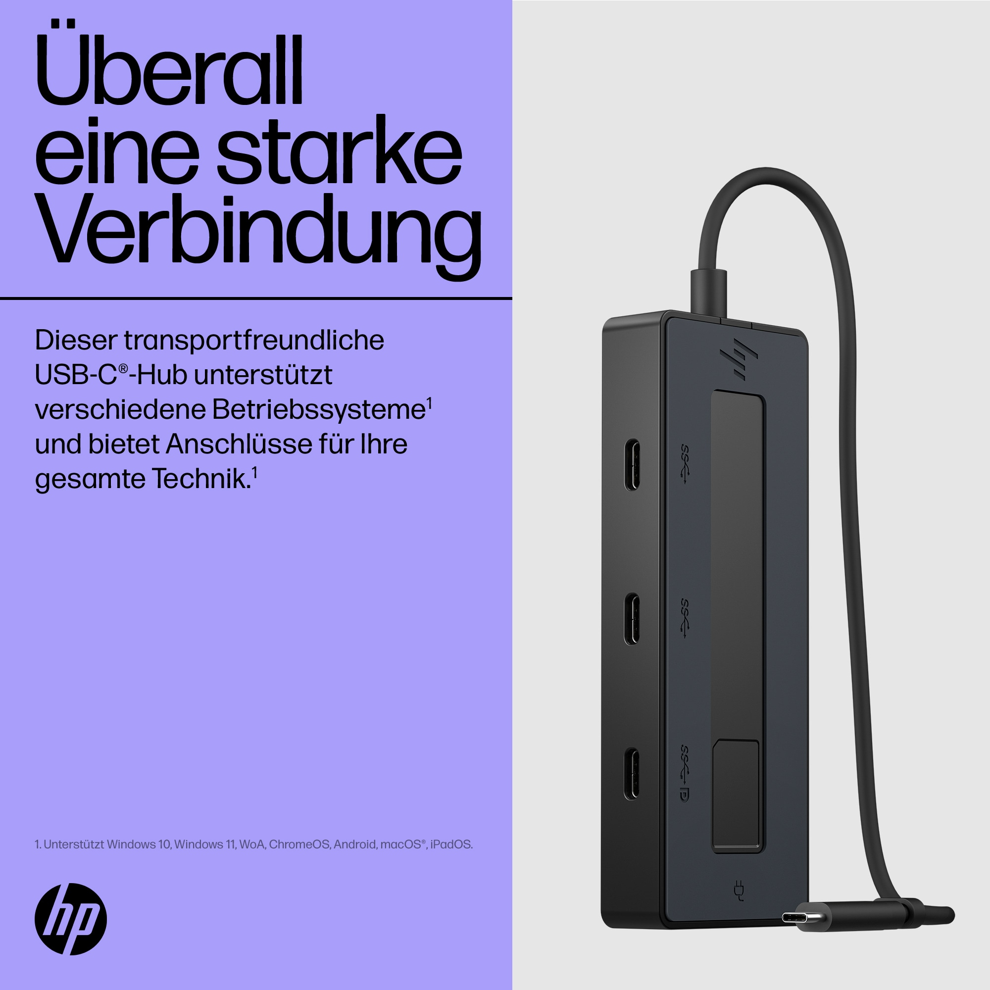 HP Notebook Dockingstation USB-C 4K USB-C Multiport Hub Dockingstation