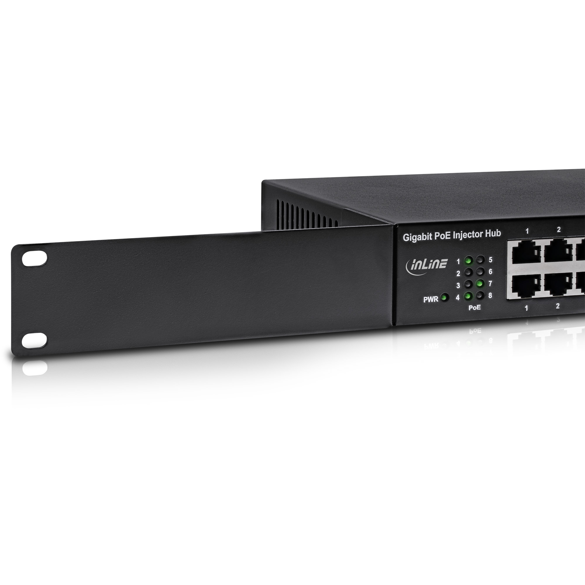 InLine PoE+ Gigabit Network Injector Hub 8 Port (8x PoE+) – image 2