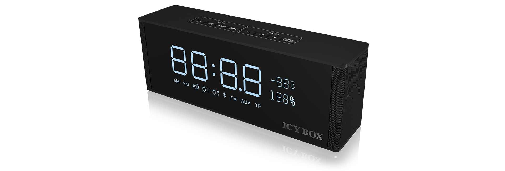 ICY BOX IB-SP101-BT Clock Digital Black – image 2
