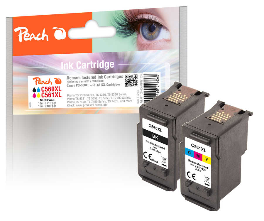 Peach 321035 ink cartridge 2 pc(s) Compatible High (XL) Yield Black, Cyan, Magenta, Yellow