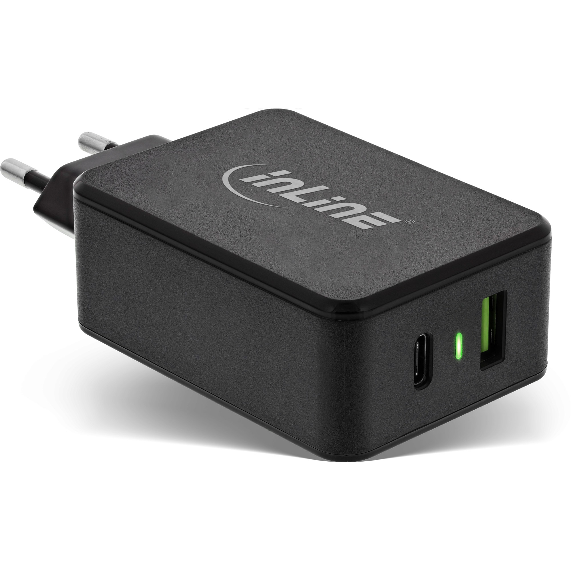 InLine USB power adapter 2-port, USB-C PD + USB-A QC3