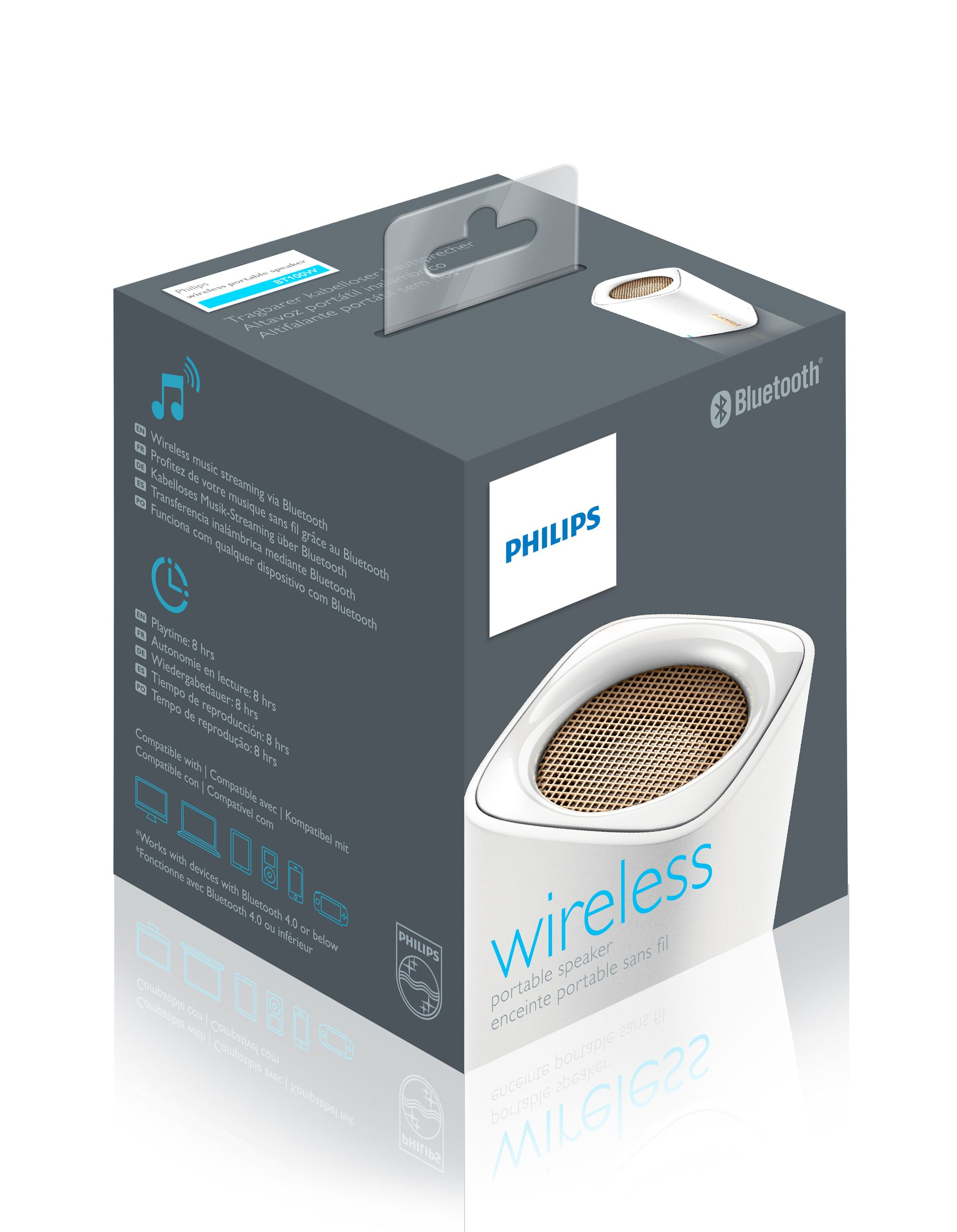 Philips BT100W/37 portable/party speaker White – image 3