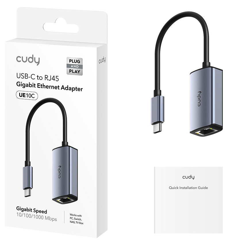 Cudy USB-C to Ethernet Adapter UE10C - Router - 1 Gbps – image 2