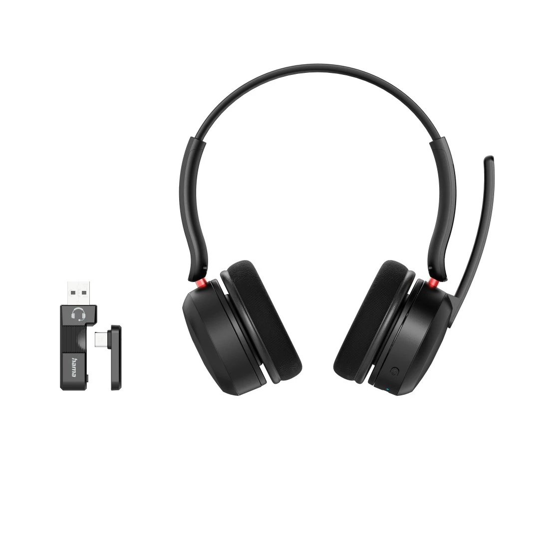 Hama WHS-400 Headset Wireless Head-band Office/Call center USB Type-C Black – image 2