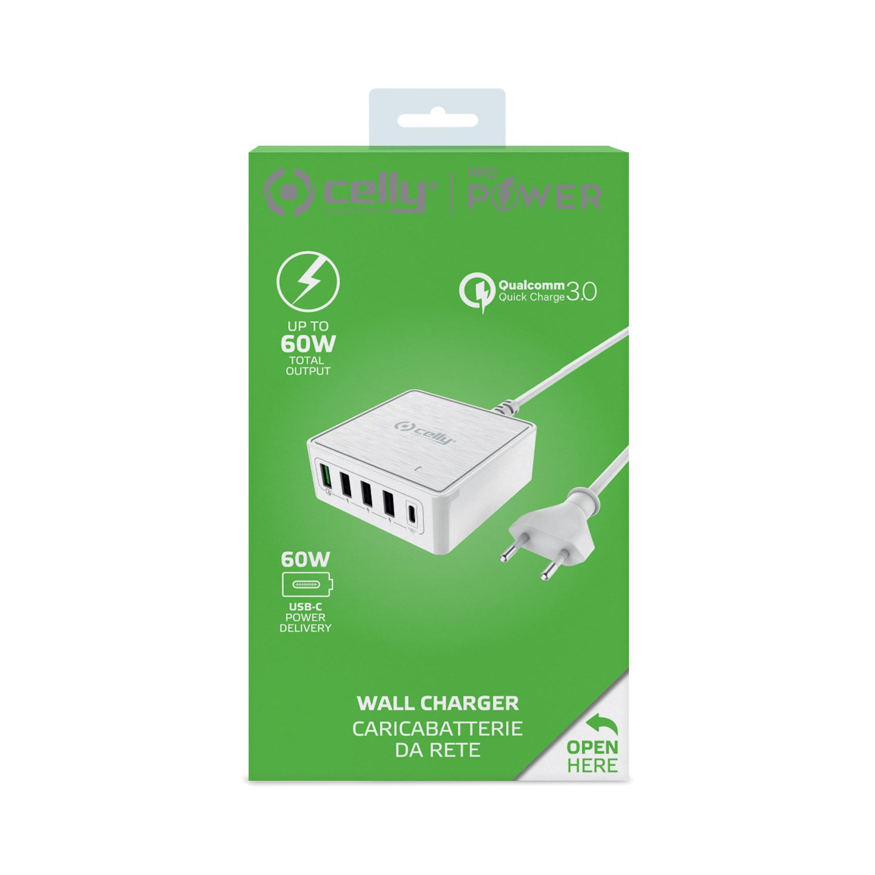 Celly PSUSBC60WWH mobile device charger Universal White AC Fast charging Indoor – image 3