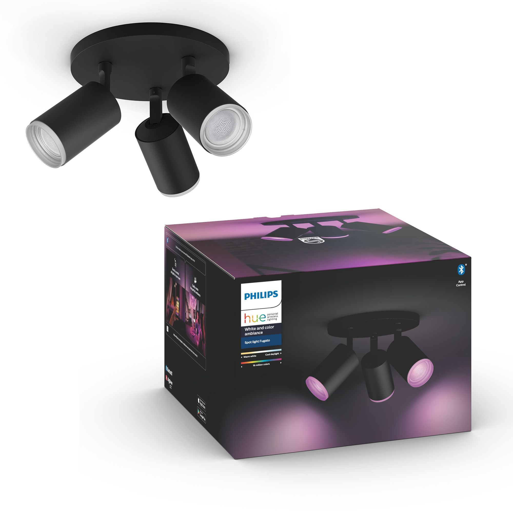 Philips by Signify Philips Hue White and colour ambience Fugato triple spotlight – image 7