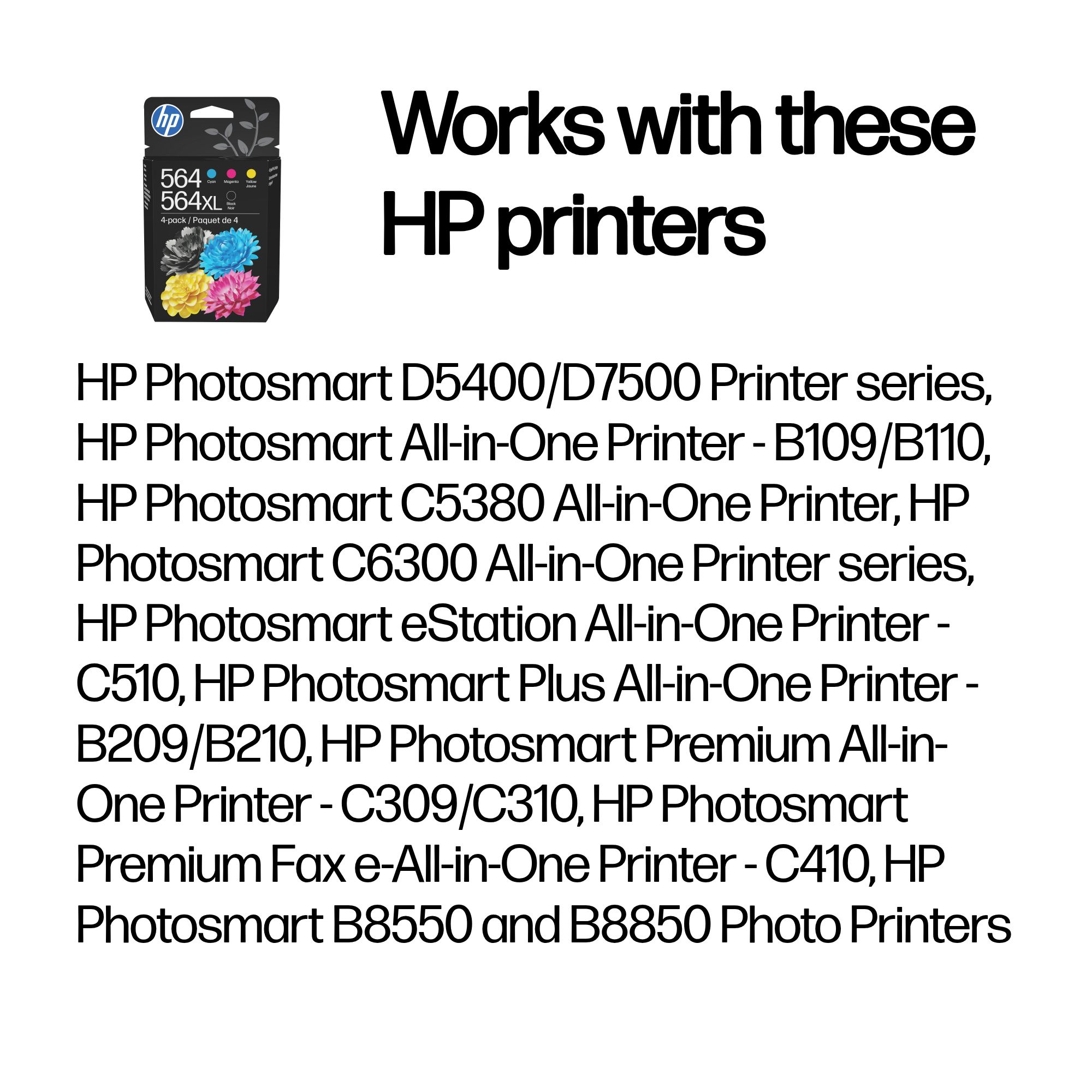 HP 564XL 4-pack High Yield Black/Cyan/Magenta/Yellow Original Ink Cartridges – image 1
