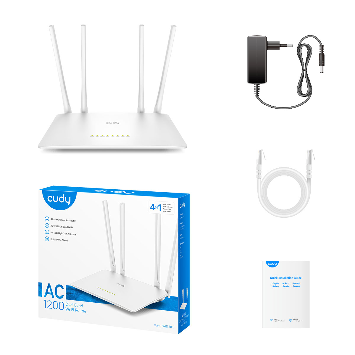 Cudy WR1200 wireless router Fast Ethernet Dual-band (2.4 GHz – image 6
