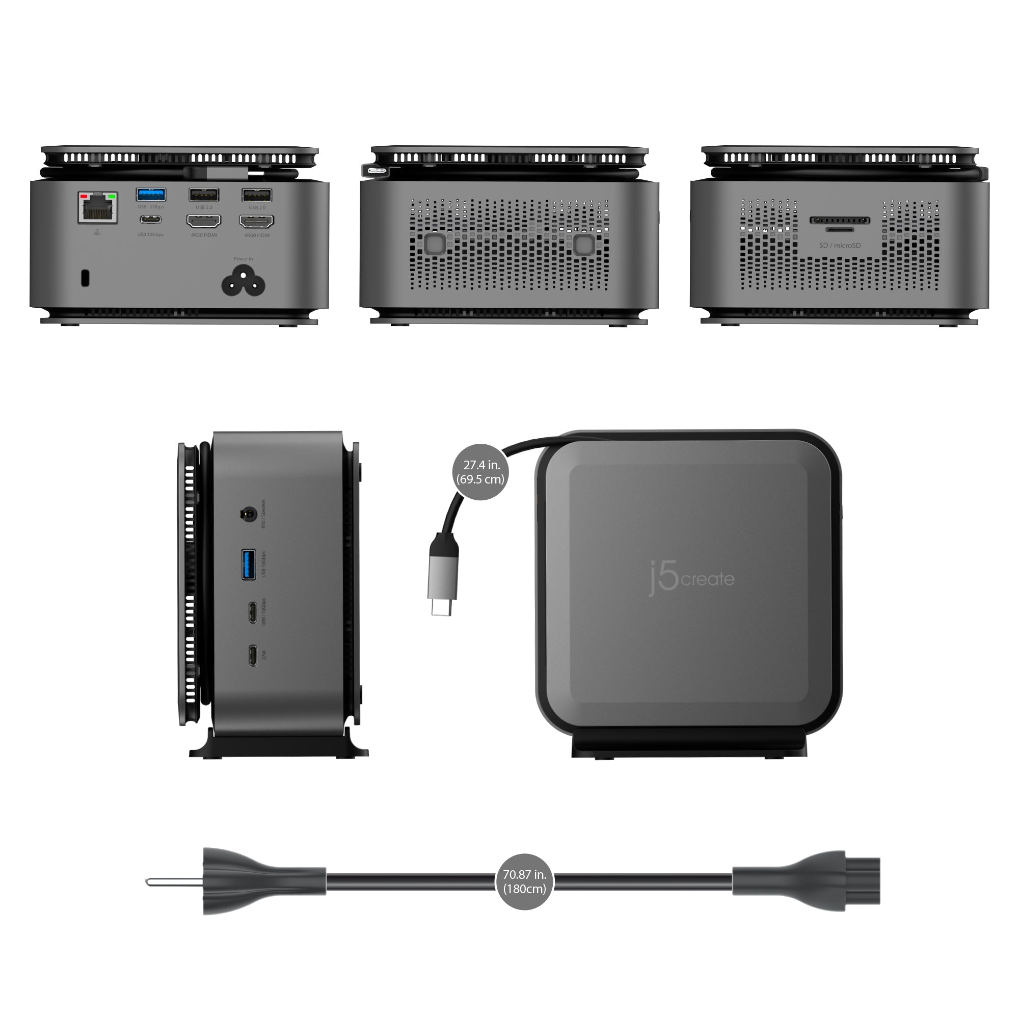 j5create JCDP4140 mobile device dock station Universal Grey – image 5