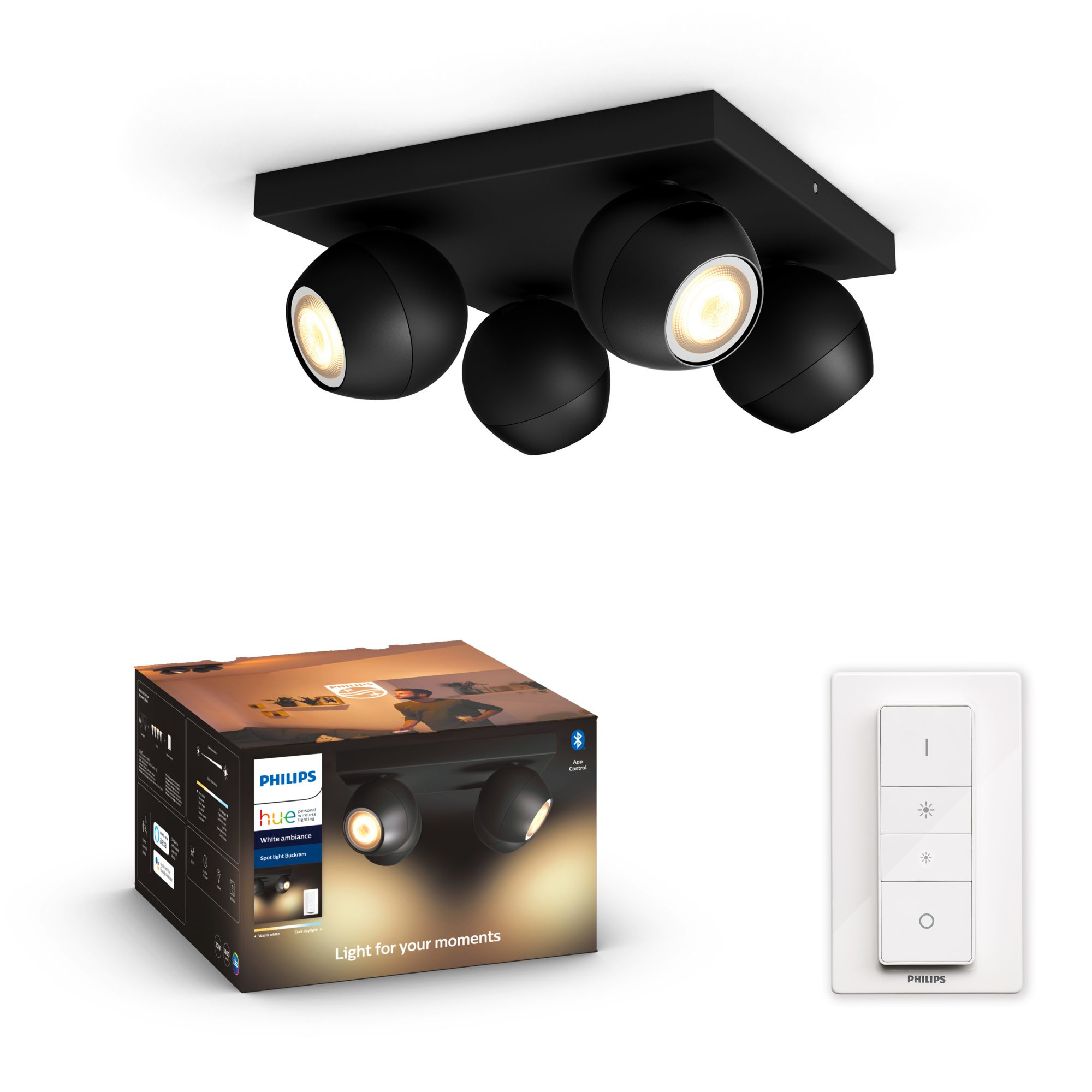 Philips by Signify Philips Hue White ambience Buckram quadruple spotlight – image 6
